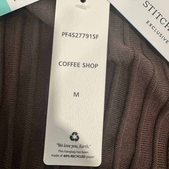 Pinque Design Studio Ribbed Francesca Sweater Coffee Brown Size M NWT - Picture 6 of 6